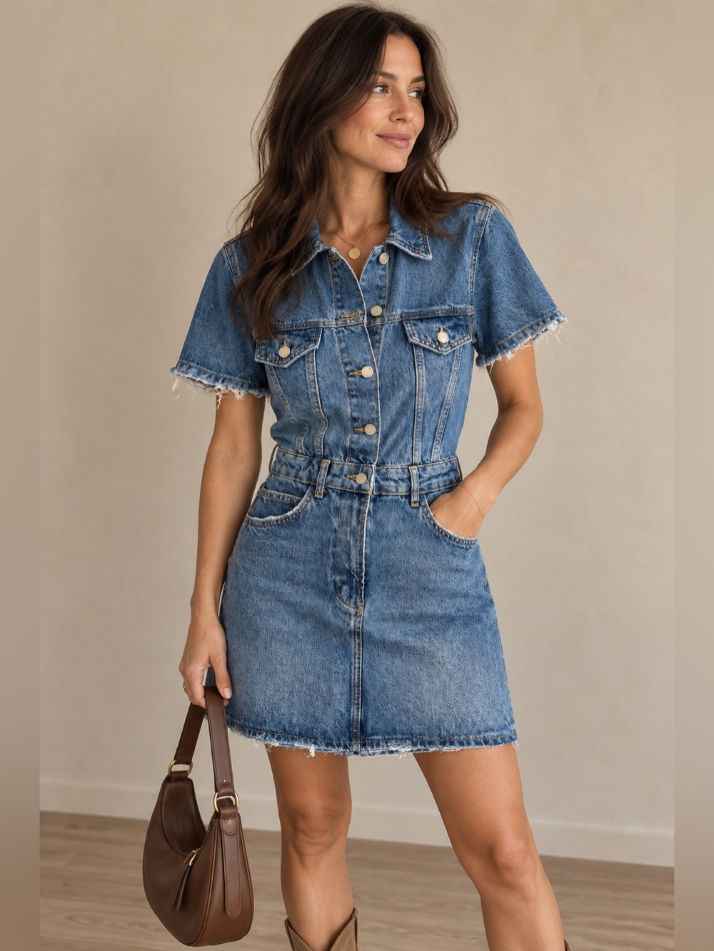 NWT Zara Denim Shirt Mini Dress - Size XS